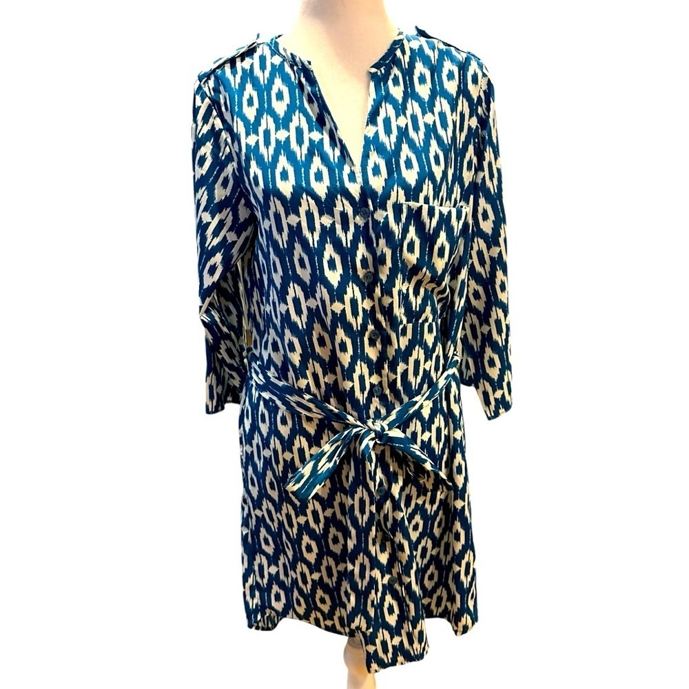 Maeve Chic Blue Patterned Dress Size S